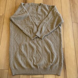 Woman’s  Classic Tan Cable Knit Sweater Dress